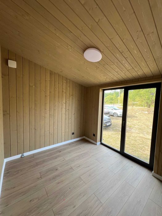 Каркасний будинок 52 м2 з терасою. Фундамент та меблі під ключ