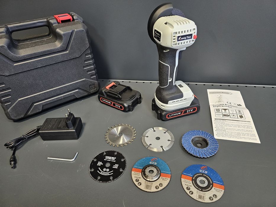 Мощная 18- 21V 76мм Мини Болгарка Kuang Tian +Комплект Дисков 7шт