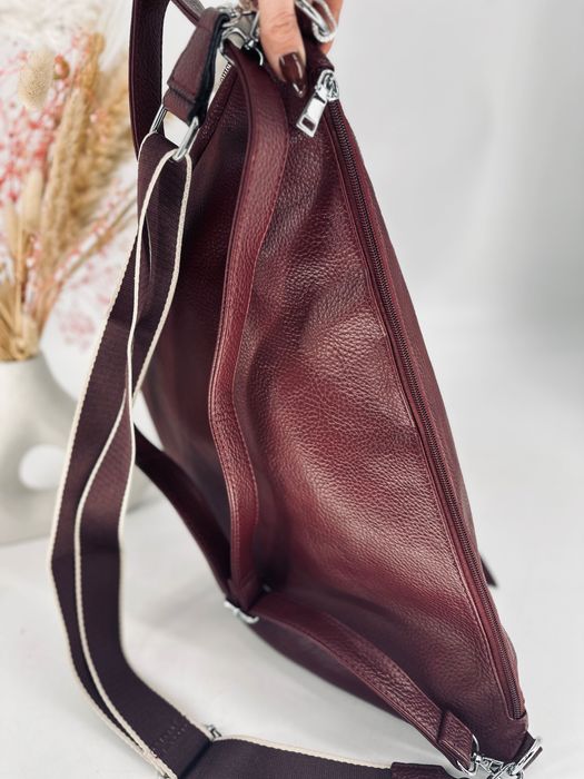 Nowa nerka damska duża MAXI bordowa