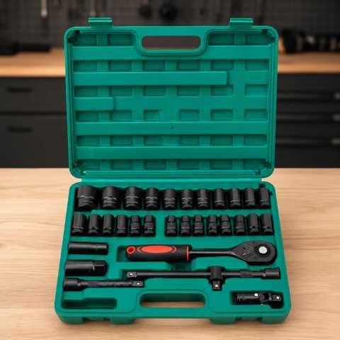 Набір ударних шестигранників 31 в 1 торцевих головок HEX Torx Spline Набор ударных бит головок шестигранников для гайковерта звездки Сr-Mo в кейсе
