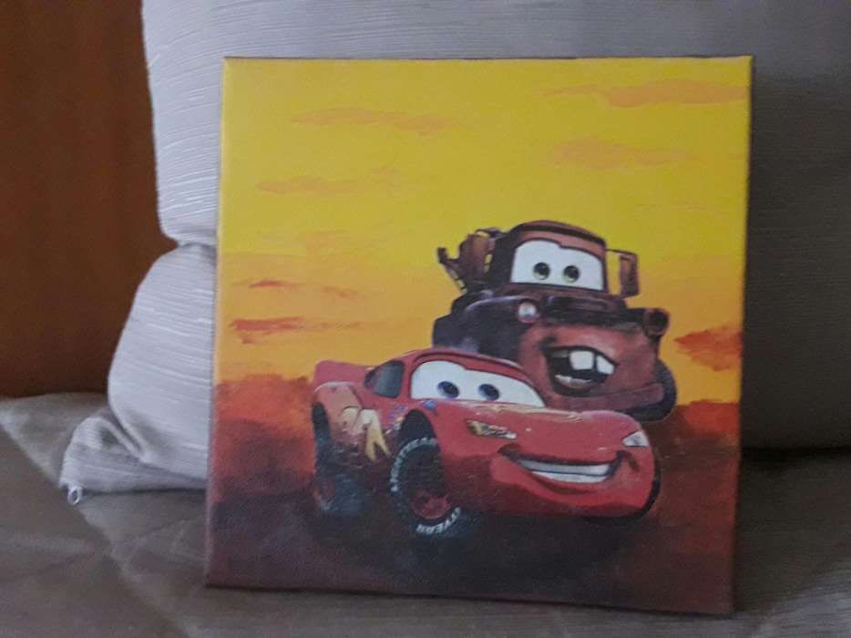 Quadro Madeira Faísca mcqueen 85 cm