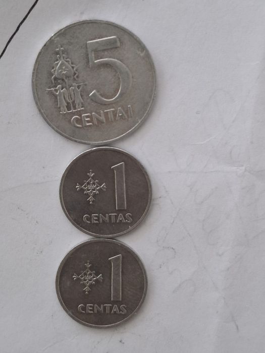 Zestaw 7 x moneta Litwa litas,centas,centai,centu,1991- 2001