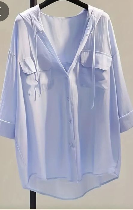 Koszula bluzka z kapturkiem przewiewna