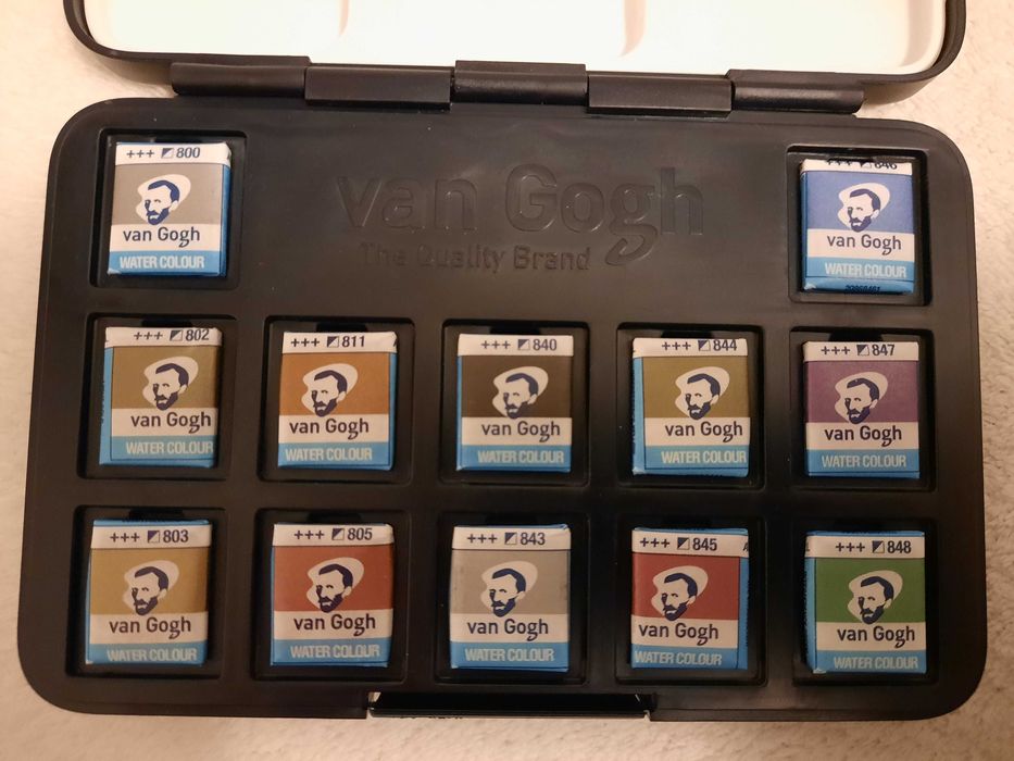 Caixa 12 aguarelas Metalizadas Van Gogh nova