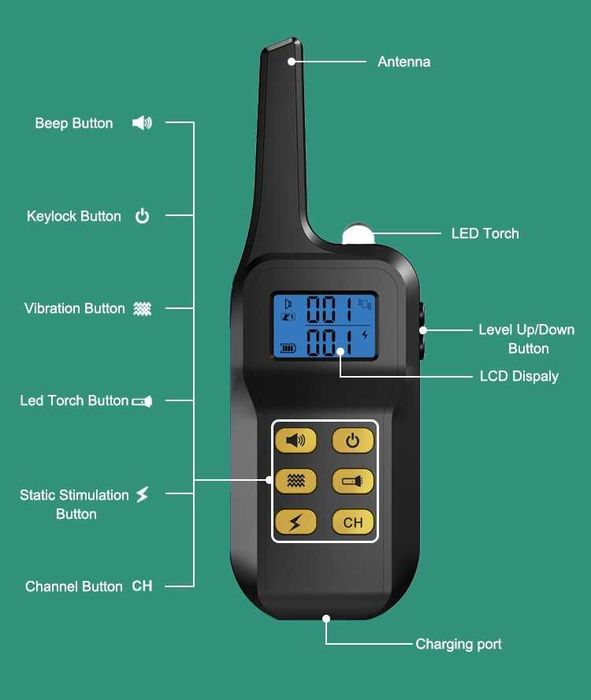 PORTES GRÁTIS - Coleira de ADESTRAMENTO + ANTI-LATIDO, alcance 1100m