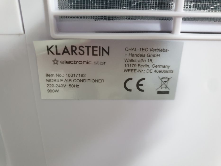 Klimatyzacja z funkcją grzania  Klarstein 990w nowa