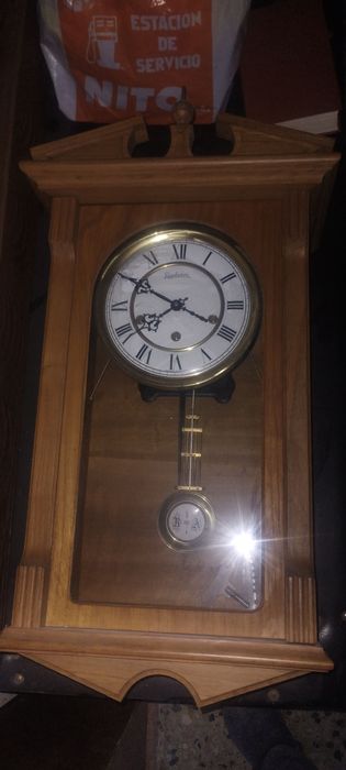 Relógio Pêndulo Reguladora Madeira de Carvalho