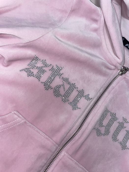 Велюрова зіп-худі зі стразами