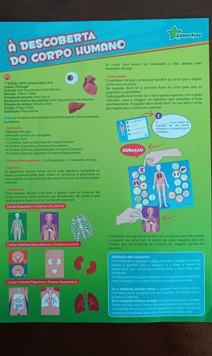 Jogo à descoberta do corpo humano