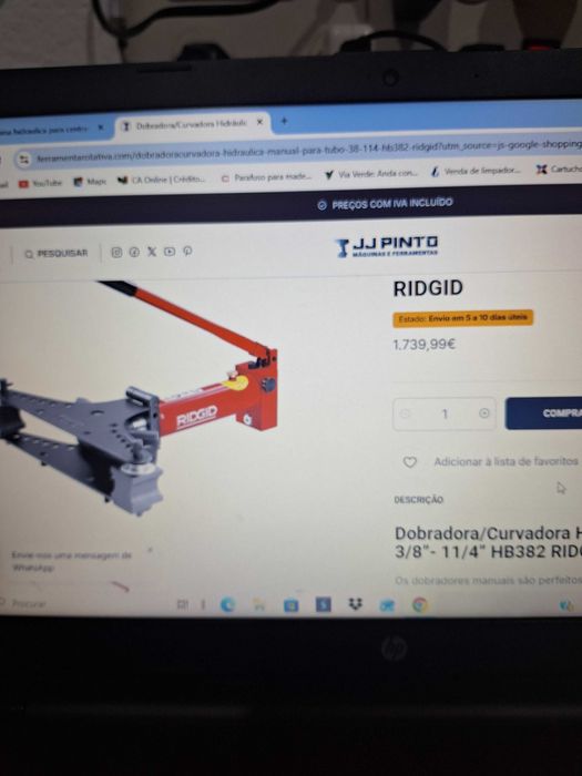 curvadora de marca ridgid como nova