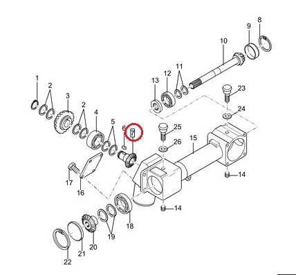 Wałek zębaty Z17 przekładni przystawki CNH, NEW HOLLAND