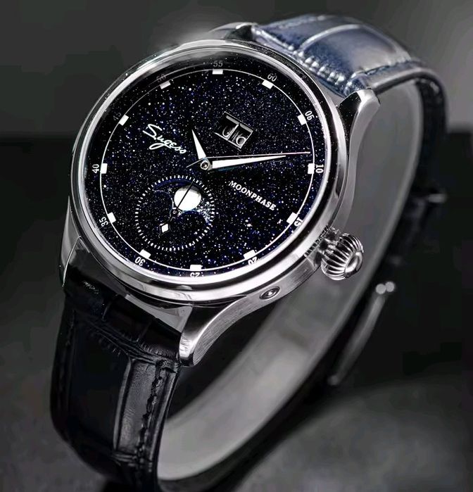 Механічний годинник з фазами місяця Sugess автопідзавод від Sea-gull