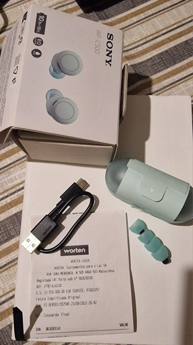 Auriculares Sony WF-C500 | Verde | Novos | Garantia até 09/2025