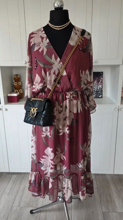 Urban Touch nowa zwiewna sukienka midi maksi plus size 48 wesele komunia