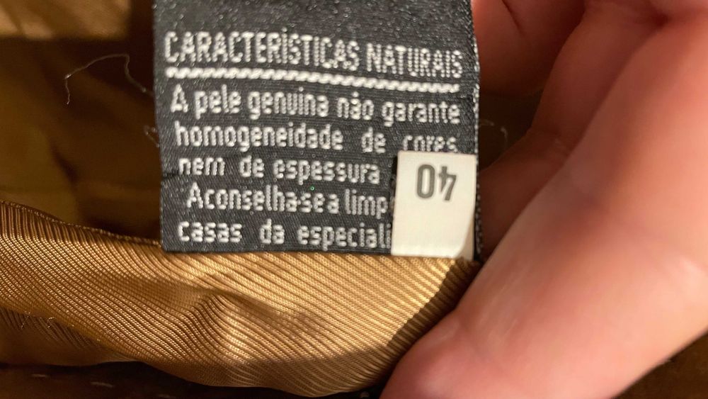 Casaco em Pele Genuína Castanho – Estilo Blazer Vintage | Via Augusta | Tam. 40
