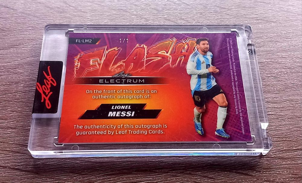 Lionel Messi Autógrafo 1/1 Leaf selado