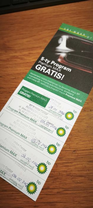 Karnet myjnia BP - Program PREMIUM MAX x5