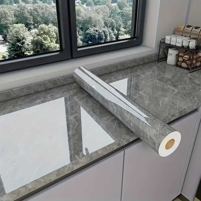 Пленка под мрамор 60см х 5М. Самоклеящаяся на стены и мебель!