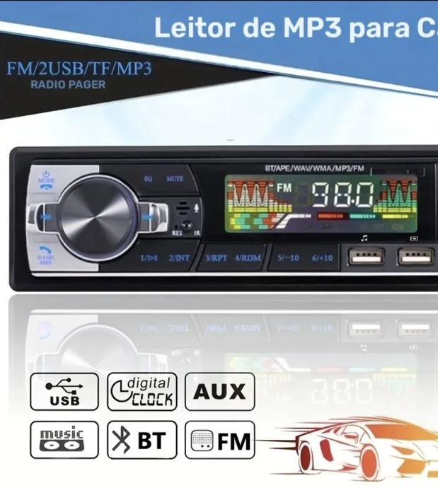 Radio Bluetooth, carregador telemóvel