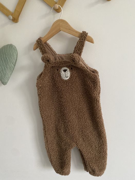 Ogrodniczki pluszowe TU 74/80 miś beżowe brązowe