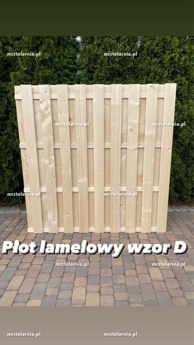 Pergola płot lamelowy ogrodzenie drewniane donica