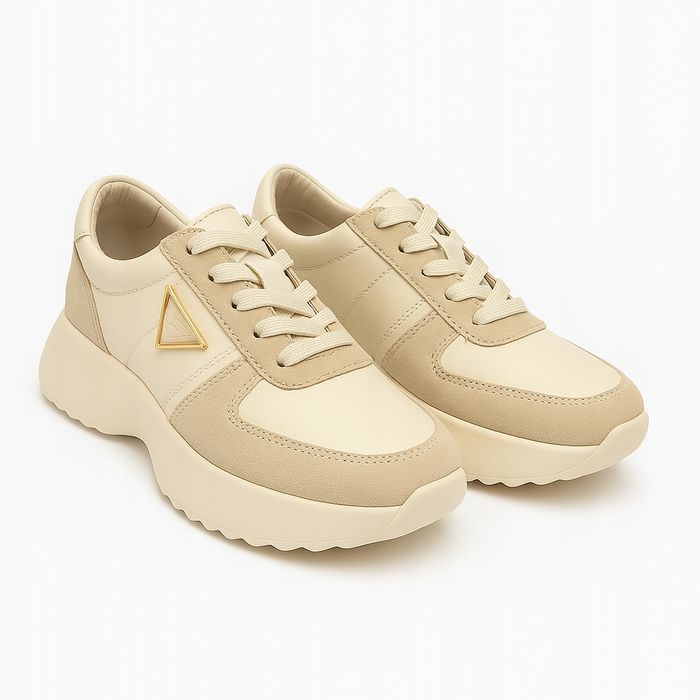 Półbuty damskie skóra naturalna beżowe lekkie 36