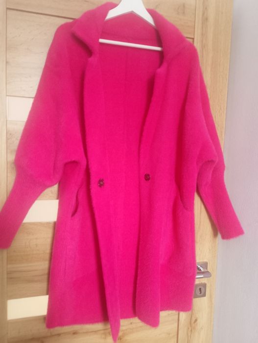 Płaszcz alpaka fuksja