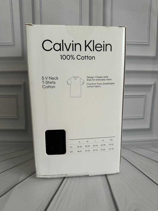 Подарунковий набір базові чорні футболки Calvin Klein 5штук