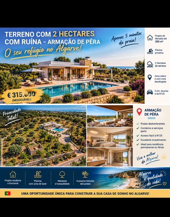 Terreno em armação de pêra para construção