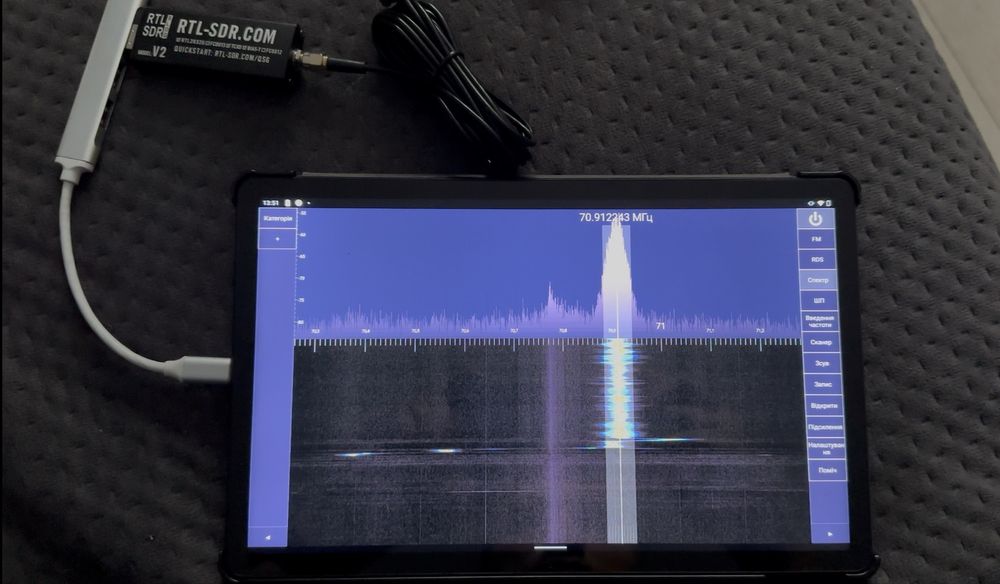 Радіоприймач SDR V2 RTL2832U chip + FC0013, 22-1100MHz