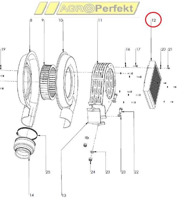 Części do siewnika MZURI Chłodnica dmuchawy 390100