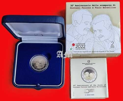Itália - 2€ Proof 2022 Giovanni Falcone e Paolo Borsellino