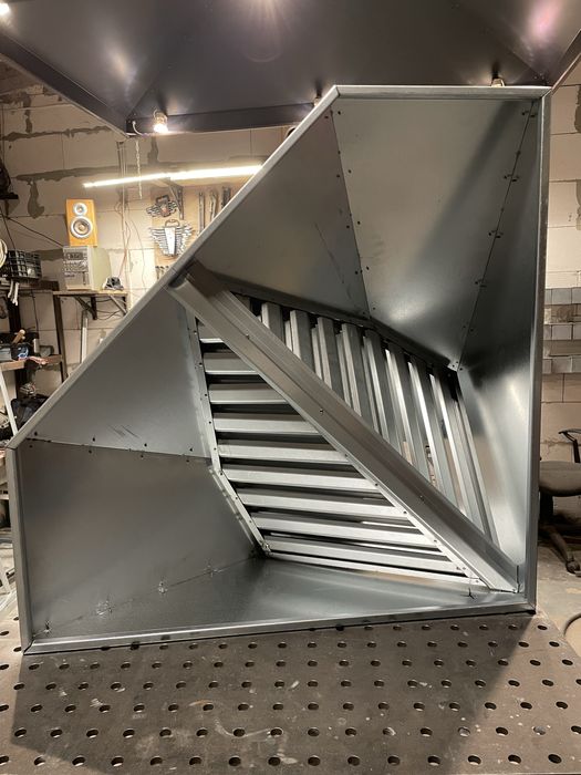 Okap przemyslowy blacha ocynk, nierdzewka, 1.4509