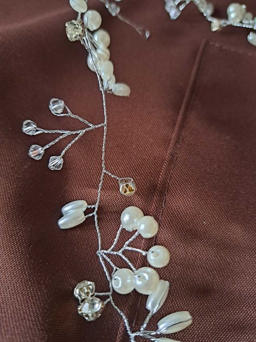 Ozdoba do włosów, ślub, komunia, kolor srebrny