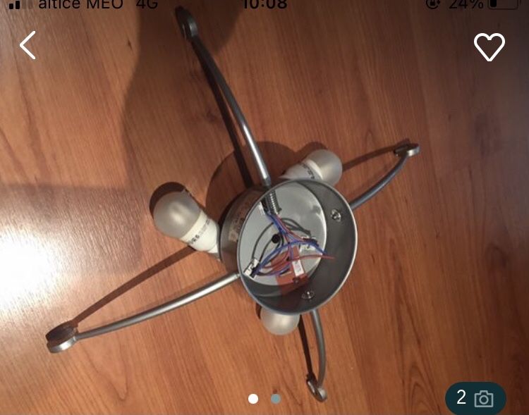 Candeeiro de sala em vidro (teto)