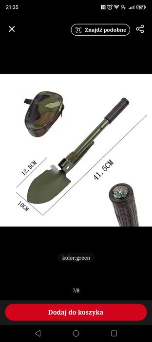 Saperka łopata biwakowa wędkarska czarna