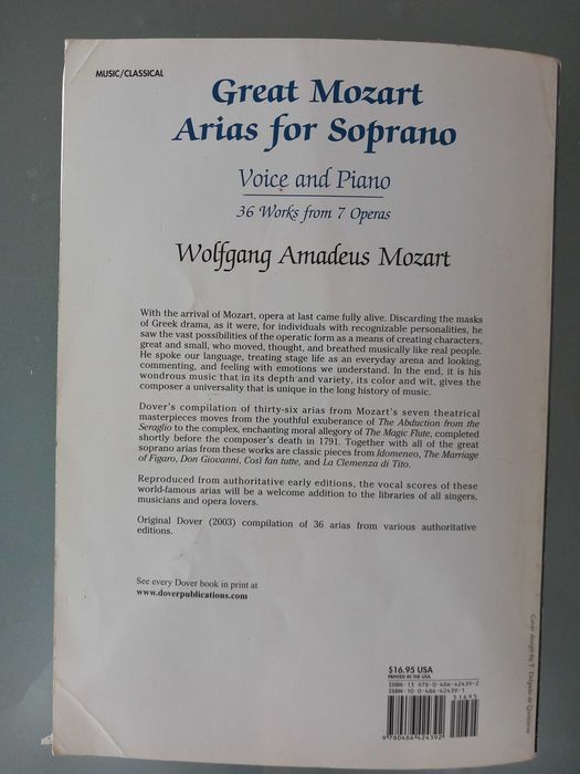 Mozart para piano e voz