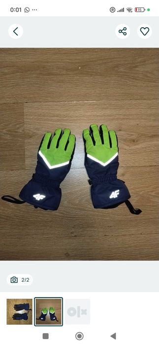 Rękawice narciarskie 4F dla 5-7 latka, stan bardzo dobry