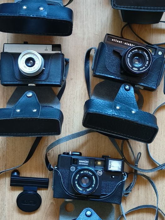 Kolekcja Stary Aparat Fotograficzny Elicon Siluet Elektro Smena PRL