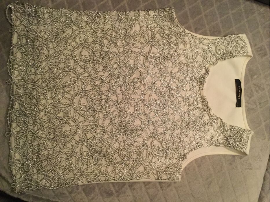 bluzeczka Reserved, XS, nowa, biżuteryjna, srebro, biała