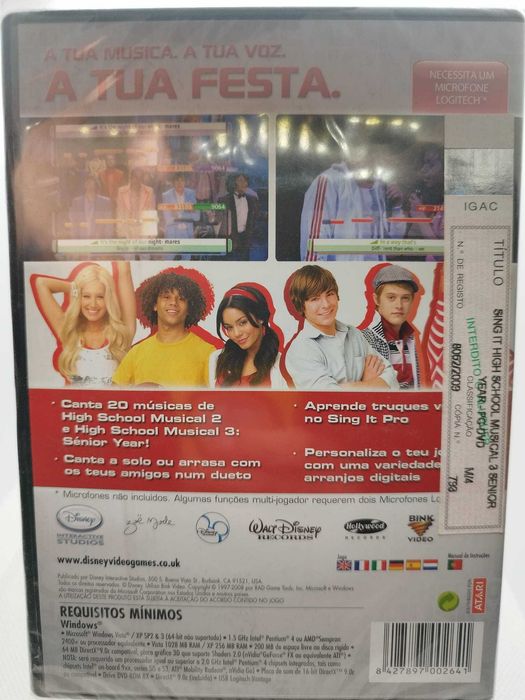 Disney Sing It High School Musical 3 PC DVD-ROM Selado