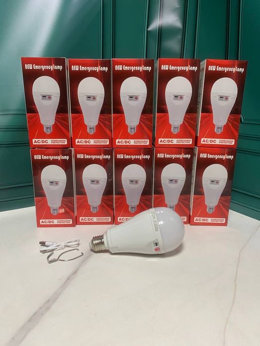 Аварийная Led лампа 2в1 E27 20вт лампочка с аккумулятором+usb в патрон