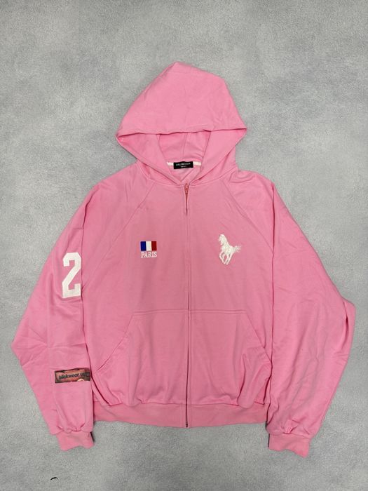 Зип худи Balenciaga Paris polo pink zip up S M L: 2 400 грн