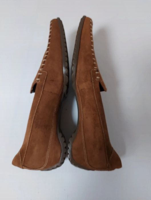 Brązowe mokasyny ze skóry zamszowej Ecco 37 wkładka 25,5 cm