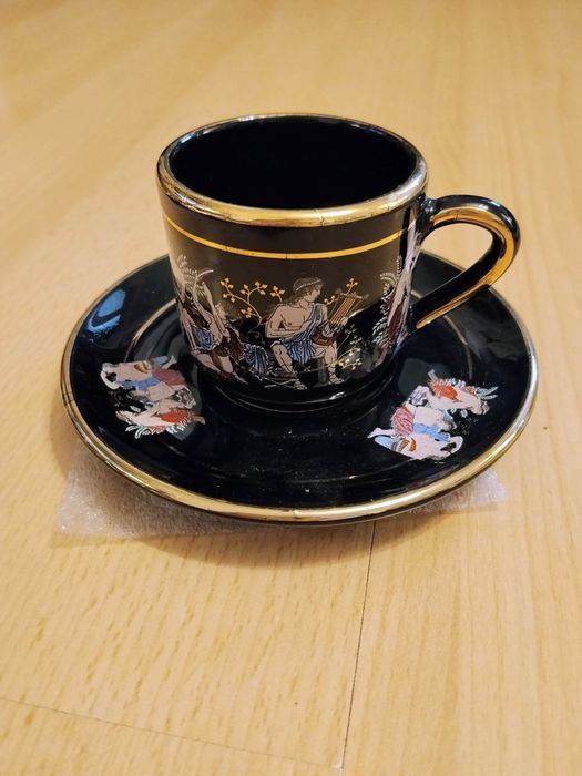Antyk * Grecka porcelana  zdobiona Czystym  24k.Złotem