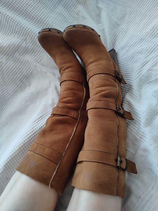 Kozaki skórzane ocieplane