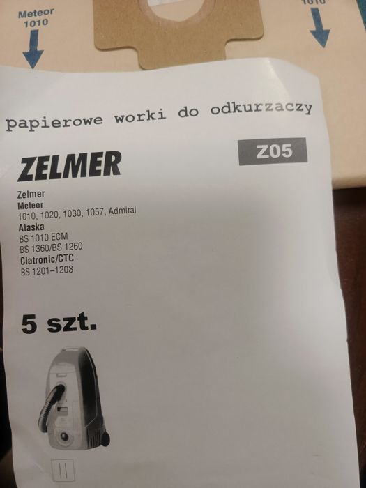 Worki do odkurzacza: Zelmer meteor, 9 sztAlaska, Clatronic. 3 sztuki