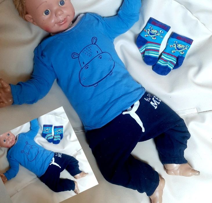 Zestaw roz 74/80 18 sztuk mega paka komplet dla chłopca wyprawka dres