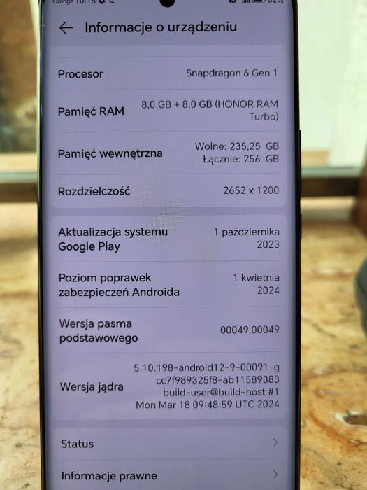 3236/24 Honor Magic 6 lite 8gb/256gb nowy orange