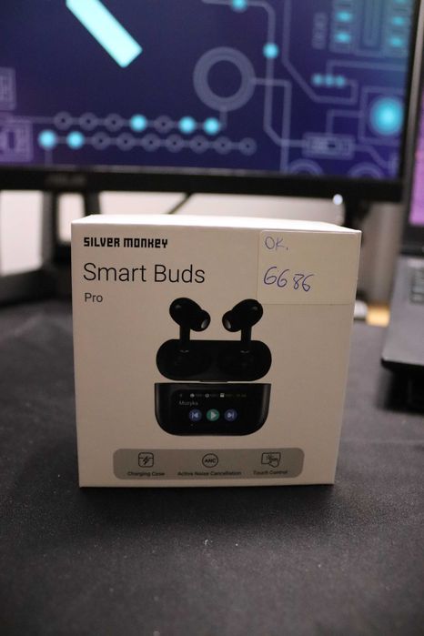 Słuchawki bezprzewodowe dokanałowe Silver Monkey Smart Buds Pro (6686)